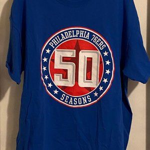 PHILADELPHIA 76ERS "50 SEASONS" STADIUM GIVEAWAY T-Shirt Shirt Mens X-Large